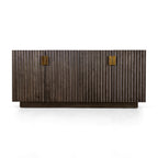Sloane 180cm Buffet Table Storage Cabinet Grey Oak, front view on a white background
