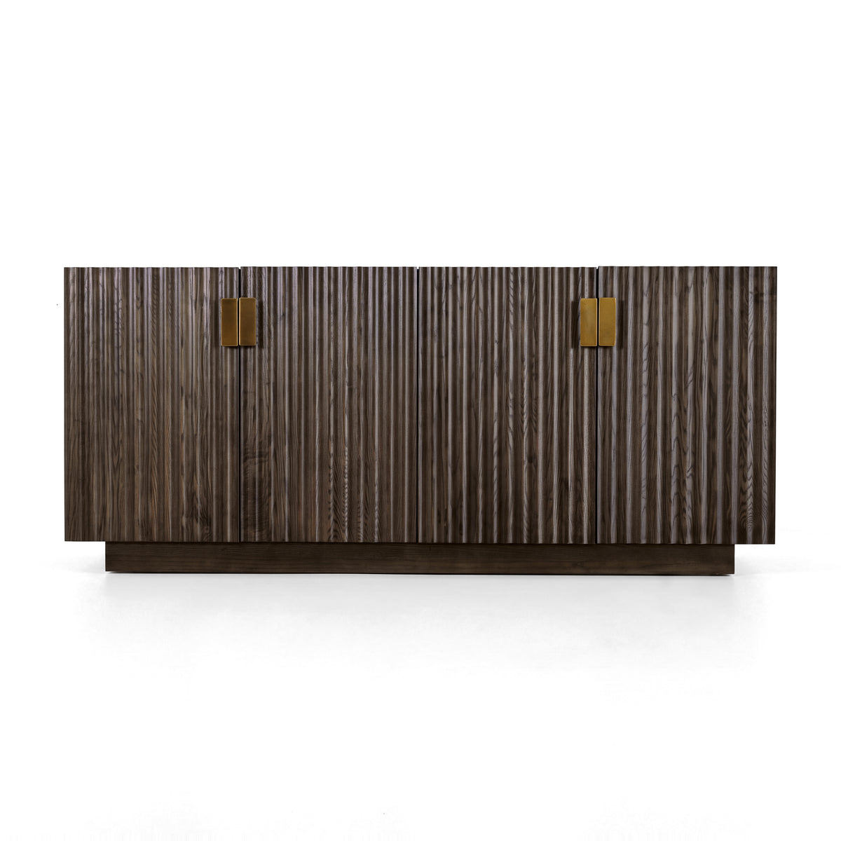 Sloane 180cm Buffet Table Storage Cabinet Grey Oak, front view on a white background