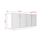 Sloane 180cm Buffet Table Storage Cabinet Grey Oak, dimension drawing: 180 cm wide, 47 cm deep, 78 cm high