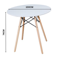 Sokar 100cm Dining Table Round 4 Seater White