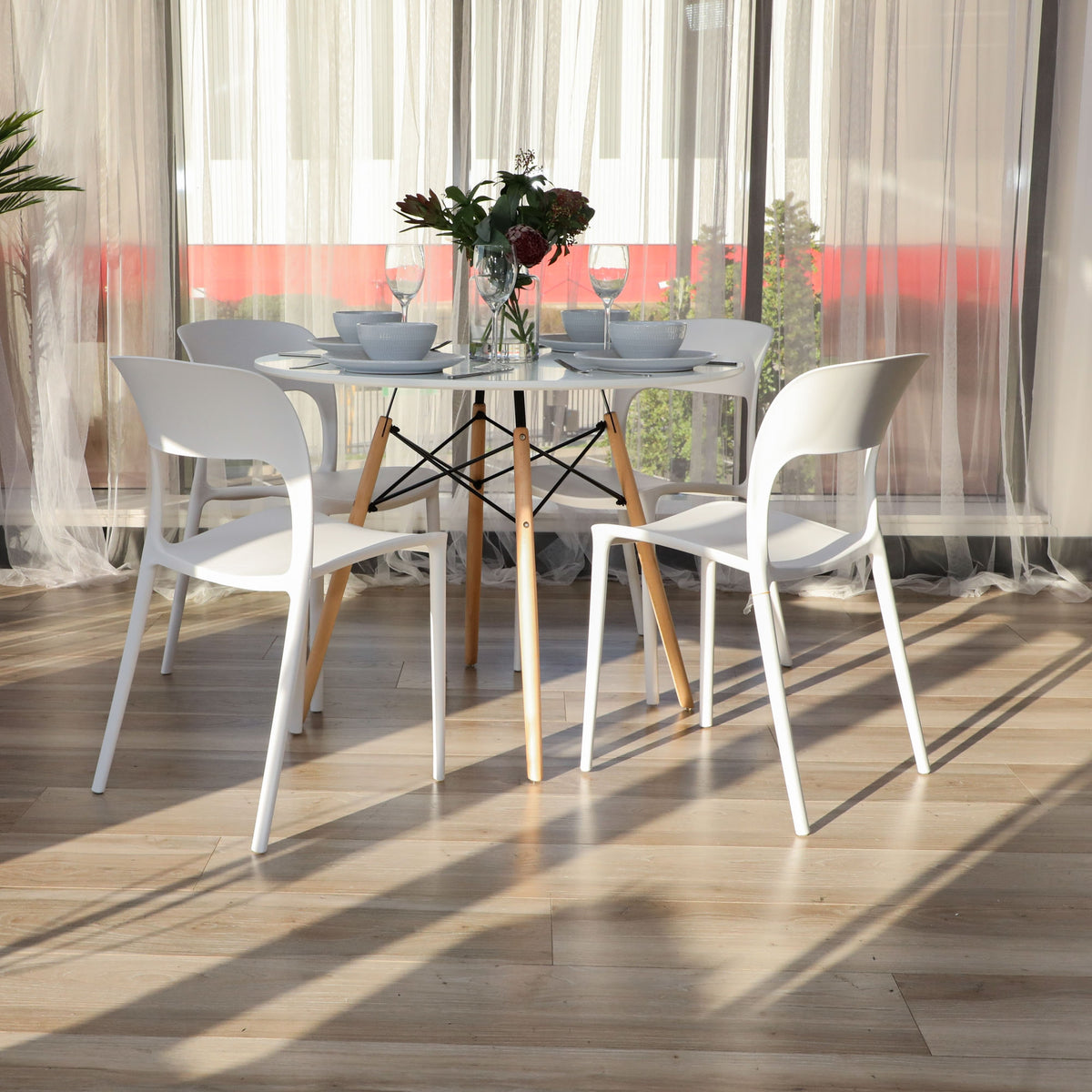 Sokar 100cm Dining Table Round 4 Seater White