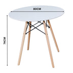 Sokar 80cm Dining Table Round 4 Seater White