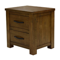Sonora Bedside Table Rustic Solid Pine Wood Ash Brown