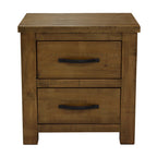 Sonora Bedside Table Rustic Solid Pine Wood Ash Brown