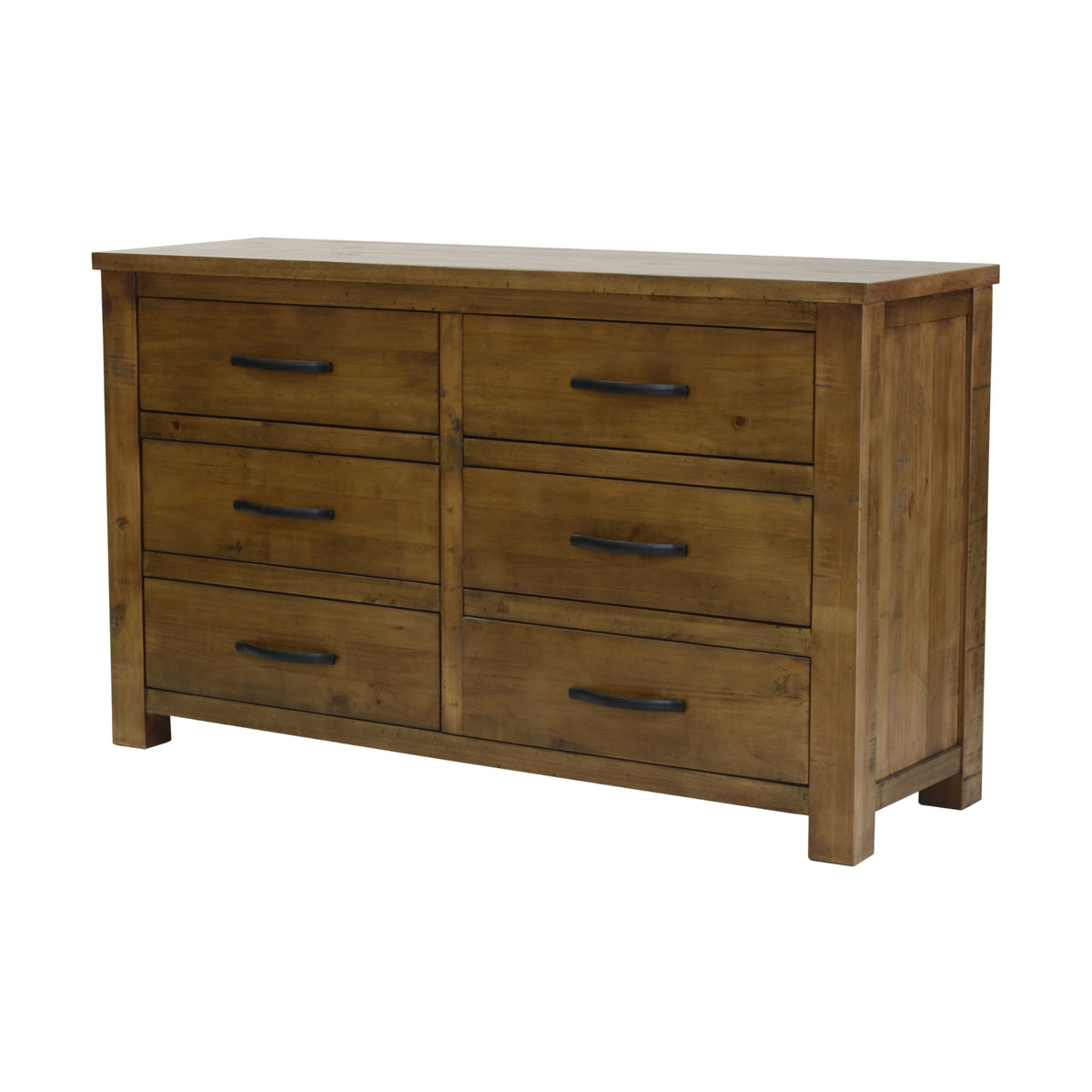 Sonora Dresser Rustic Solid Pine Wood Ash Brown