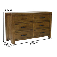 Sonora Dresser Rustic Solid Pine Wood Ash Brown
