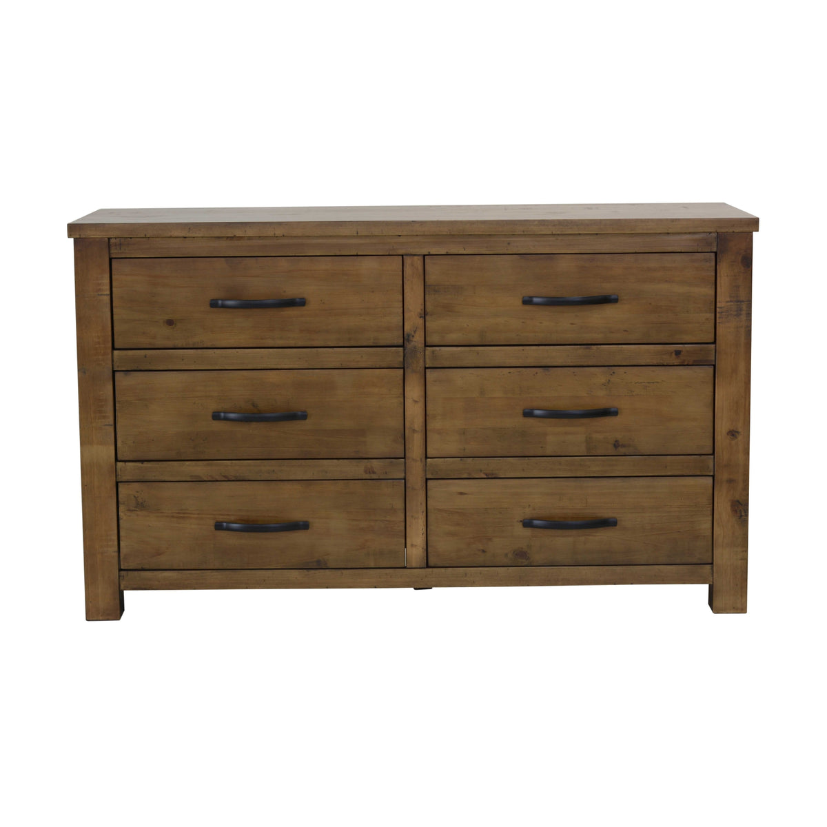 Sonora Dresser Rustic Solid Pine Wood Ash Brown