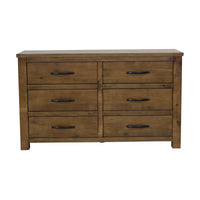 Sonora Dresser Rustic Solid Pine Wood Ash Brown