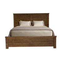Sonora King Bed Frame Rustic Solid Pine Wood Ash Brown