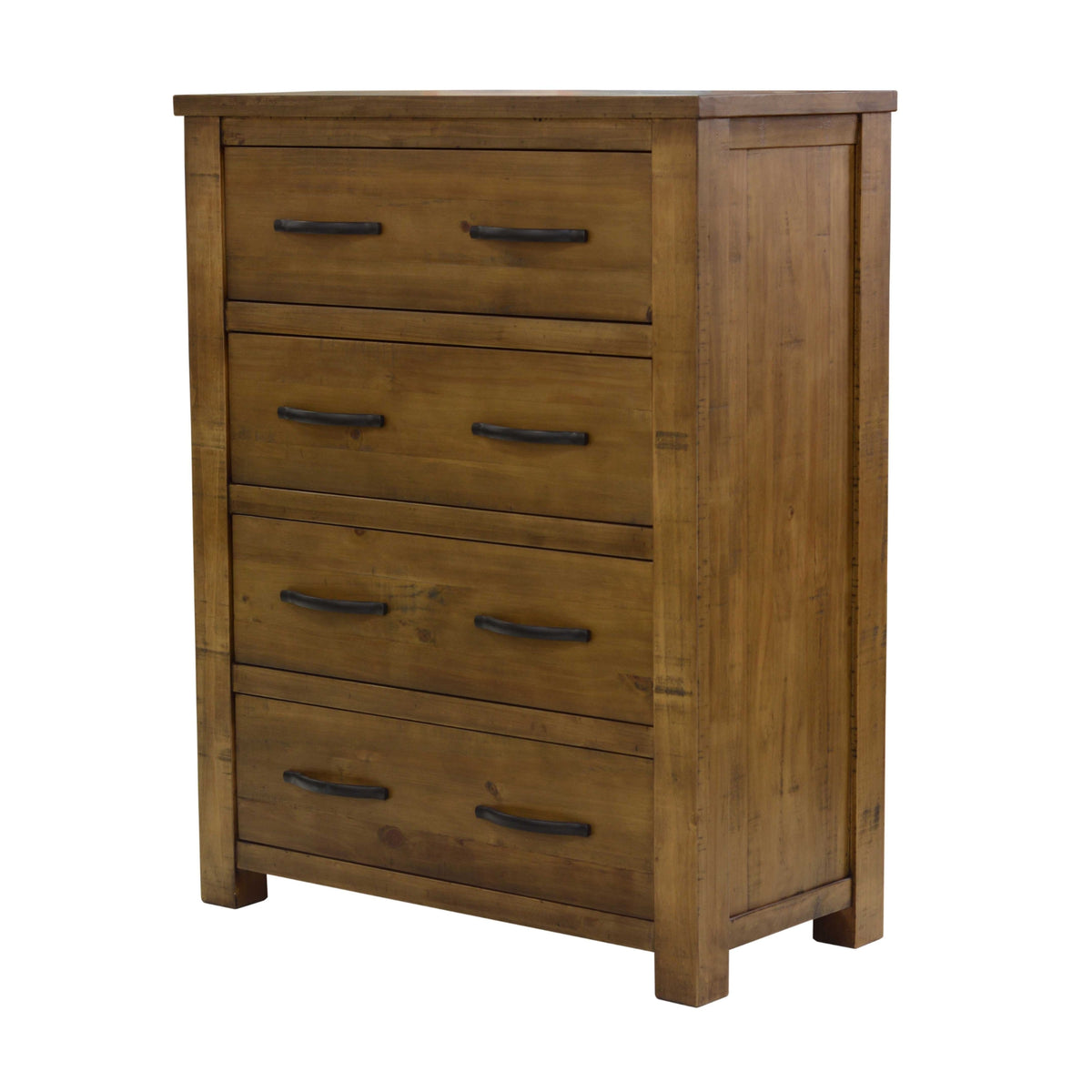 Sonora Tallboy Rustic Solid Pine Wood Ash Brown