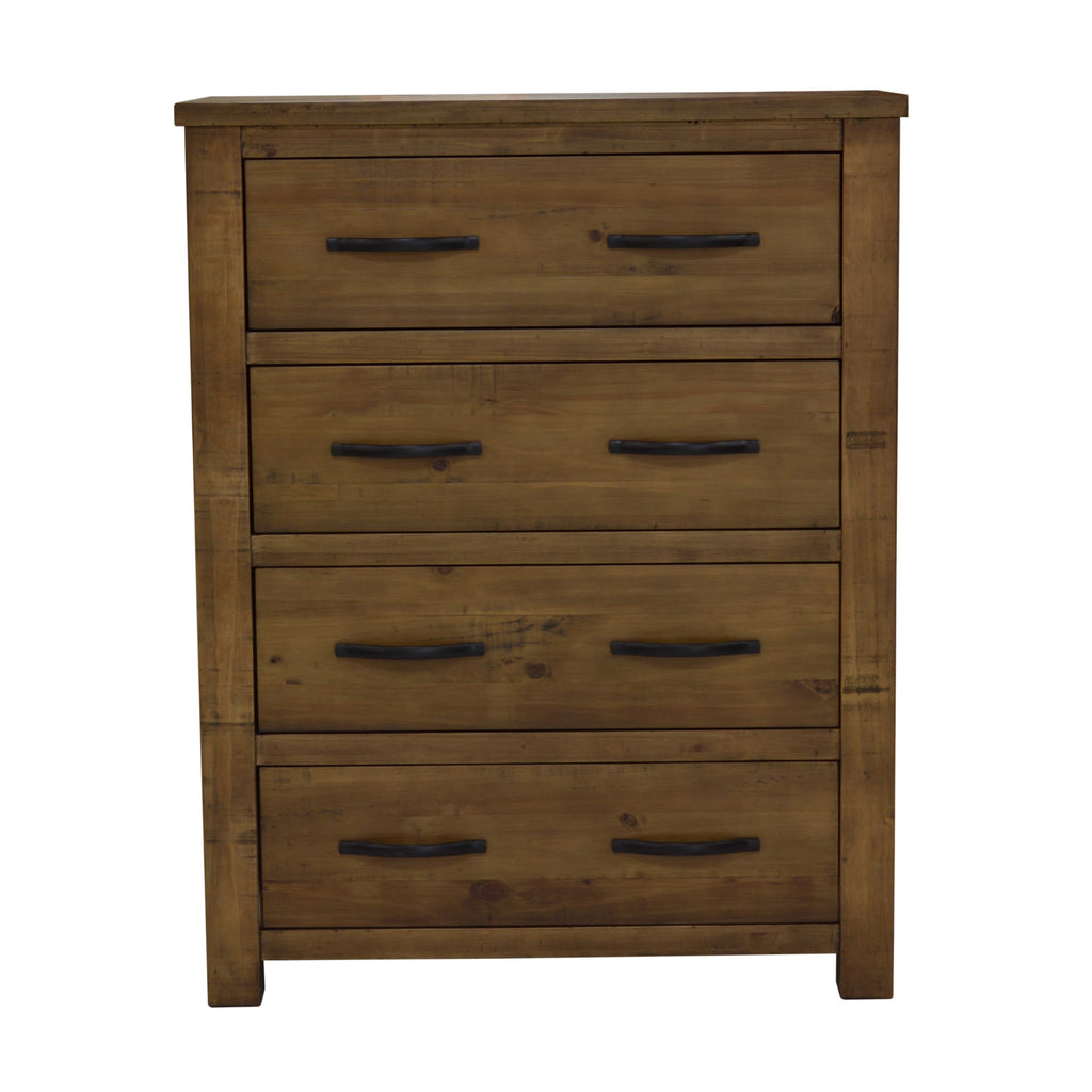 Sonora Tallboy Rustic Solid Pine Wood Ash Brown