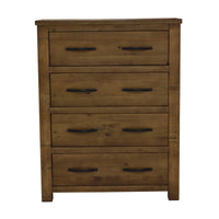 Sonora Tallboy Rustic Solid Pine Wood Ash Brown