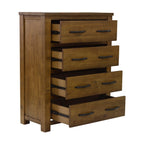 Sonora Tallboy Rustic Solid Pine Wood Ash Brown