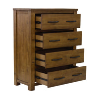 Sonora Tallboy Rustic Solid Pine Wood Ash Brown