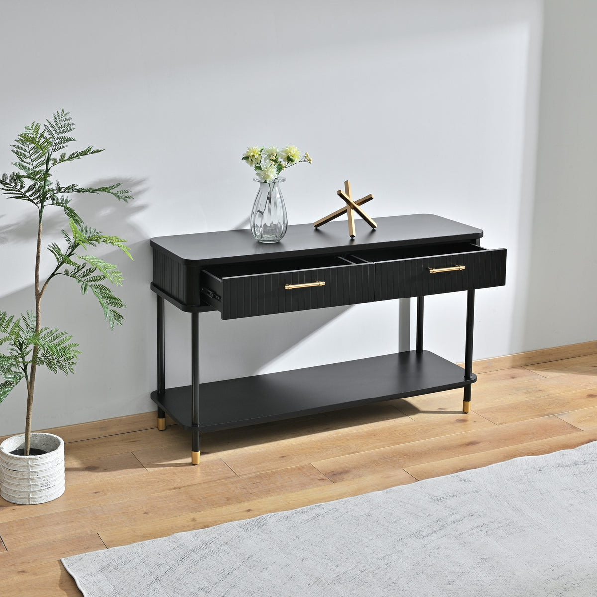 Sophus 140cm Console Hall Entrance Table Black