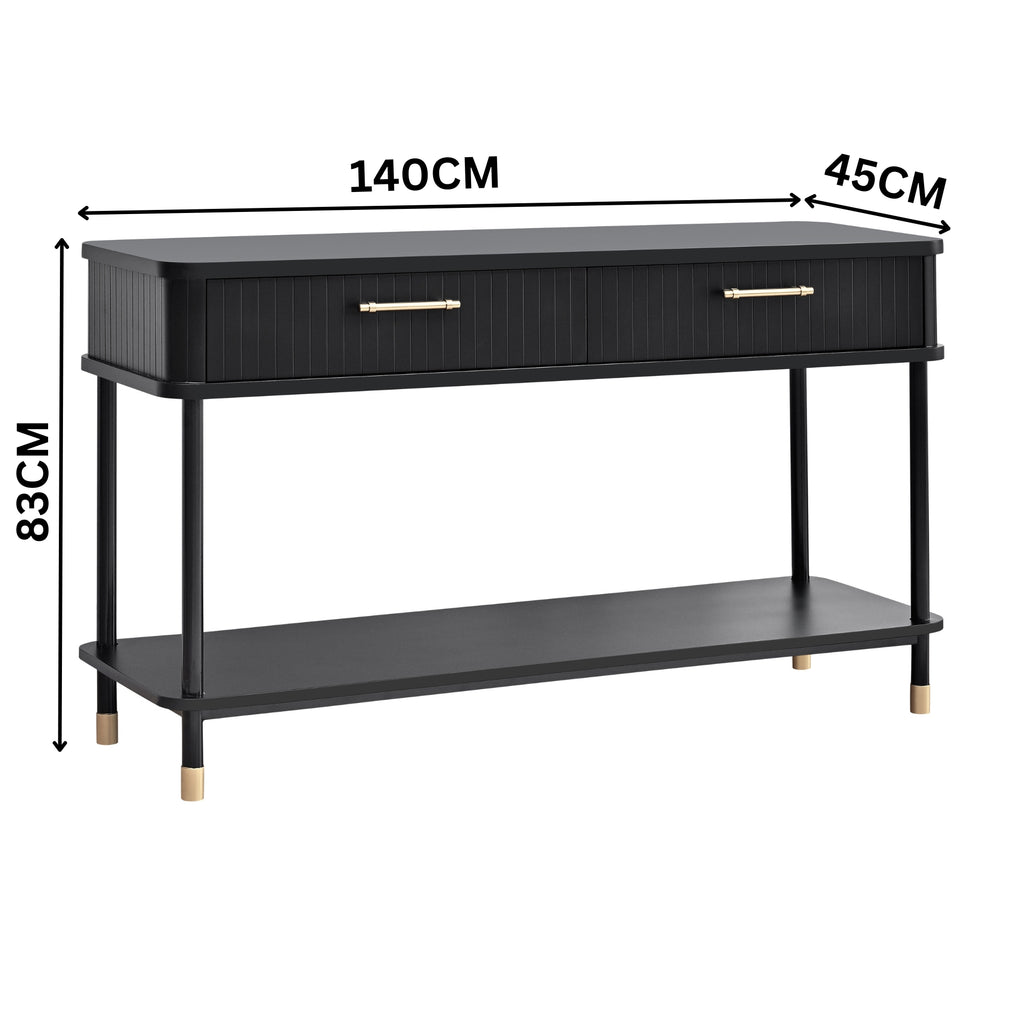 Sophus 140cm Console Hall Entrance Table Black
