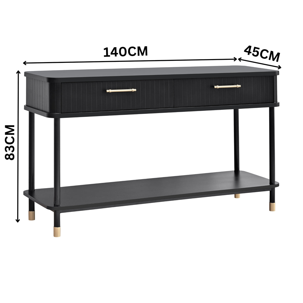 Sophus 140cm Console Hall Entrance Table Black
