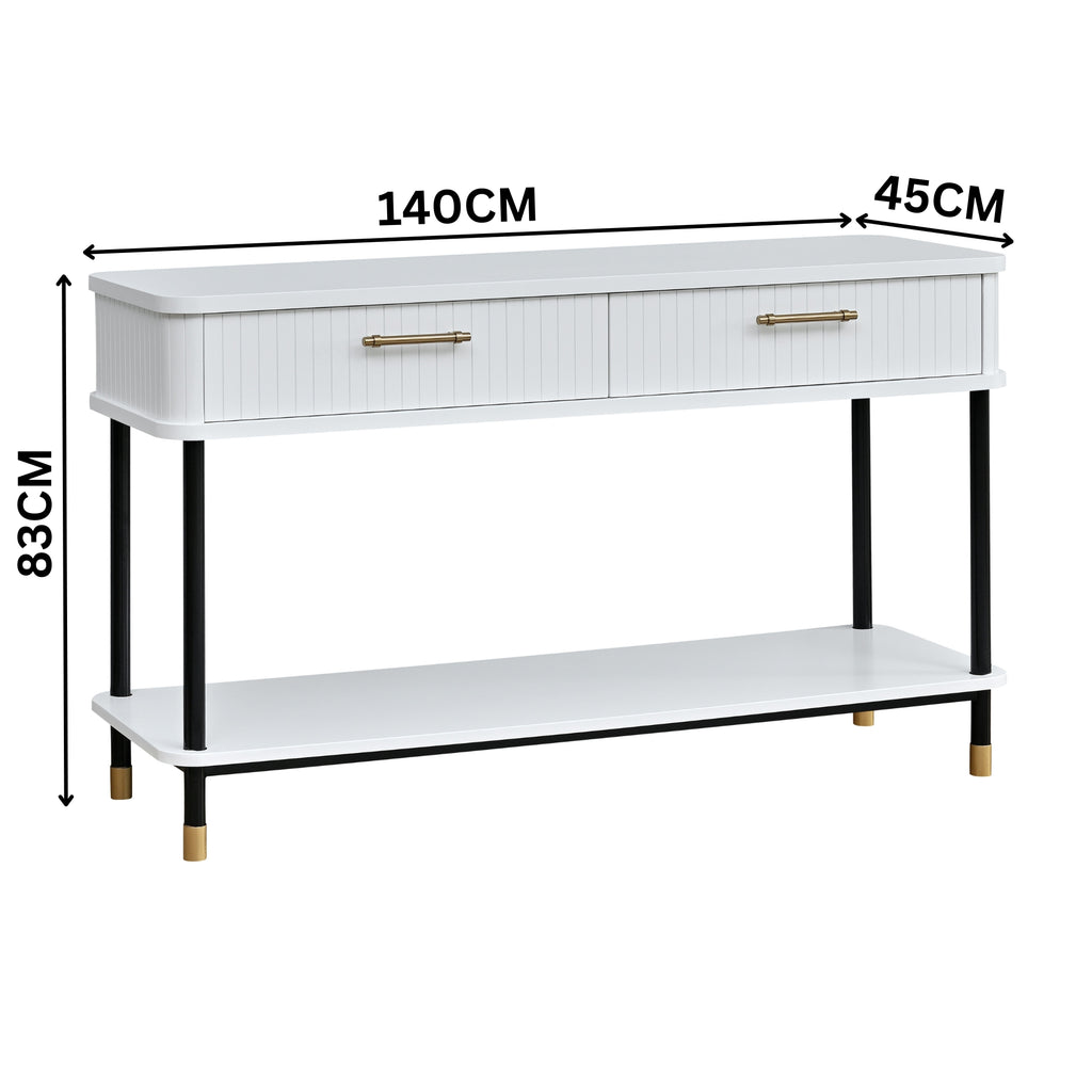 Sophus 140cm Console Hall Entrance Table White
