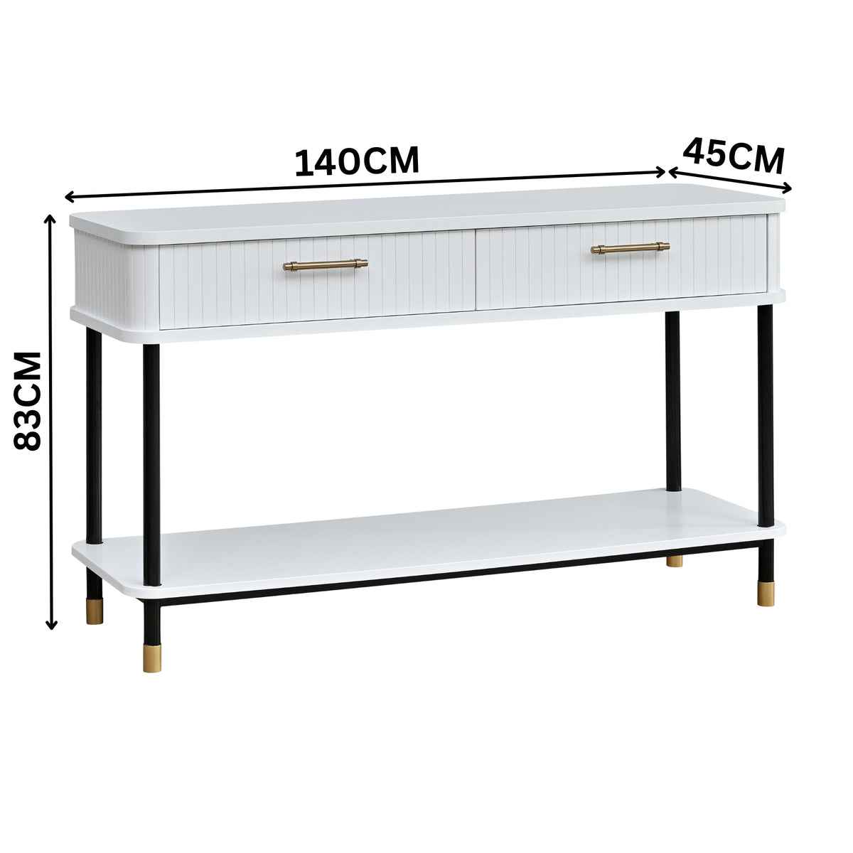 Sophus 140cm Console Hall Entrance Table White