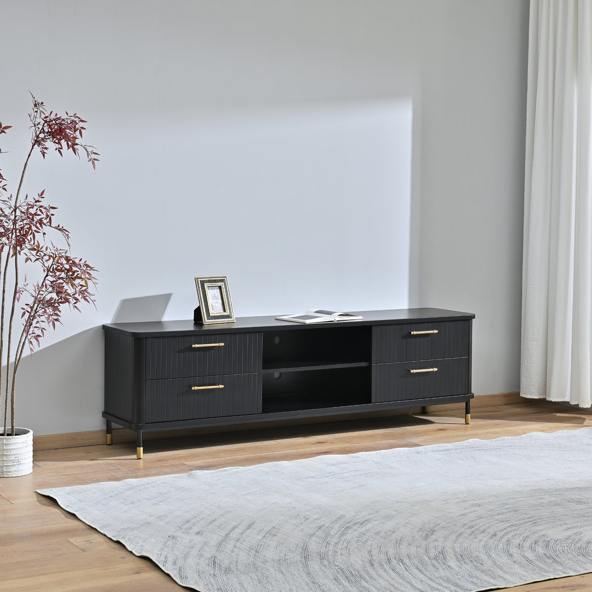 Sophus 200cm ETU Entertainment TV Unit Black