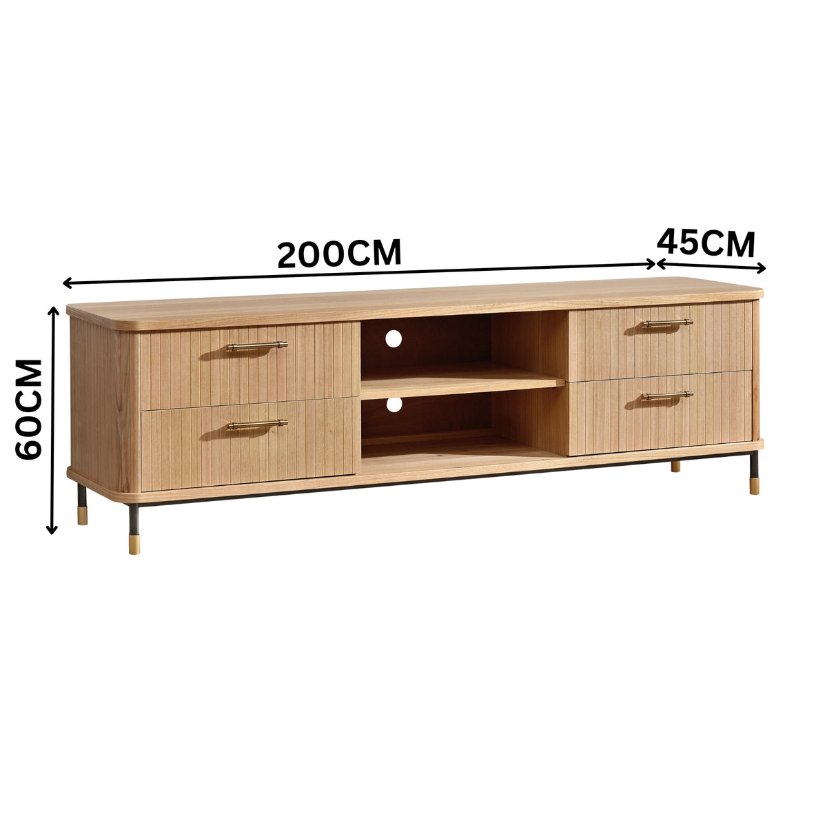Sophus 200cm ETU Entertainment TV Unit Natural