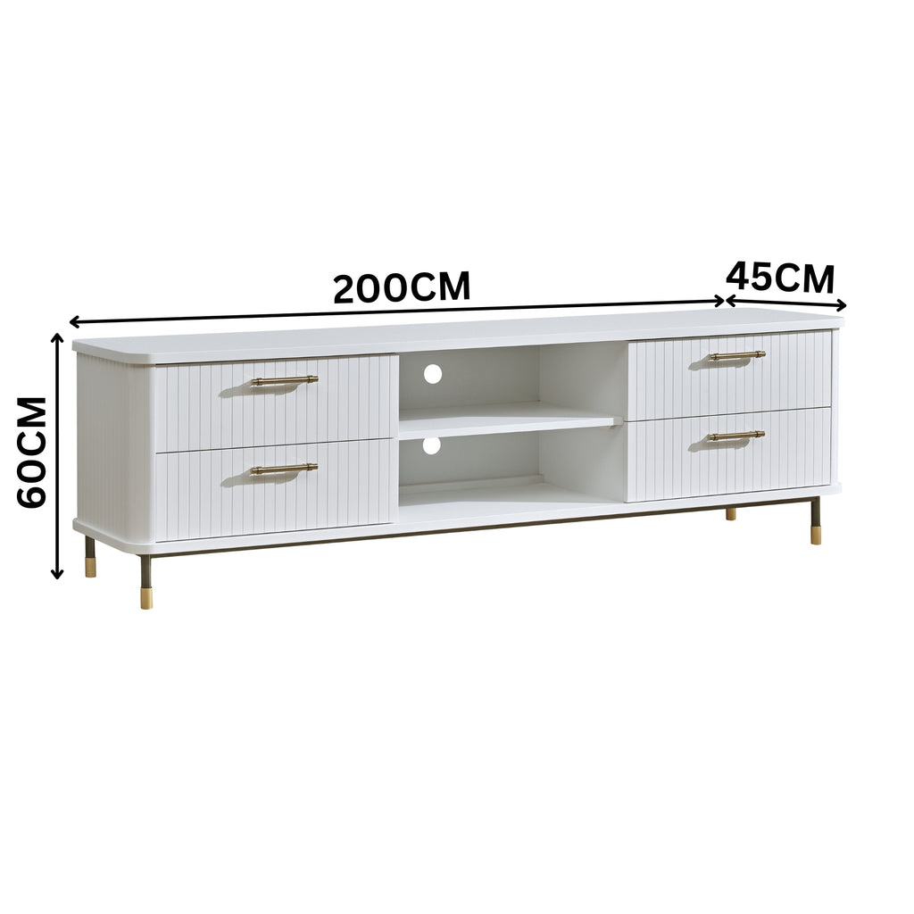 Sophus 200cm ETU Entertainment TV Unit White