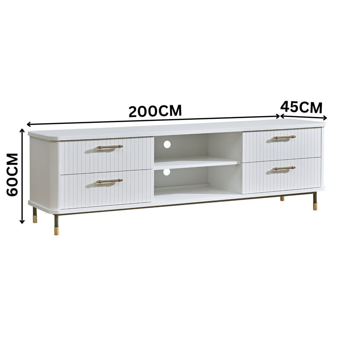 Sophus 200cm ETU Entertainment TV Unit White
