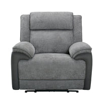 Southwest 1 Seater Electric Recliner Fabric Sofa Lounge Graphite Grey