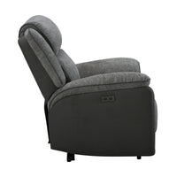 Southwest 1 Seater Electric Recliner Fabric Sofa Lounge Graphite Grey