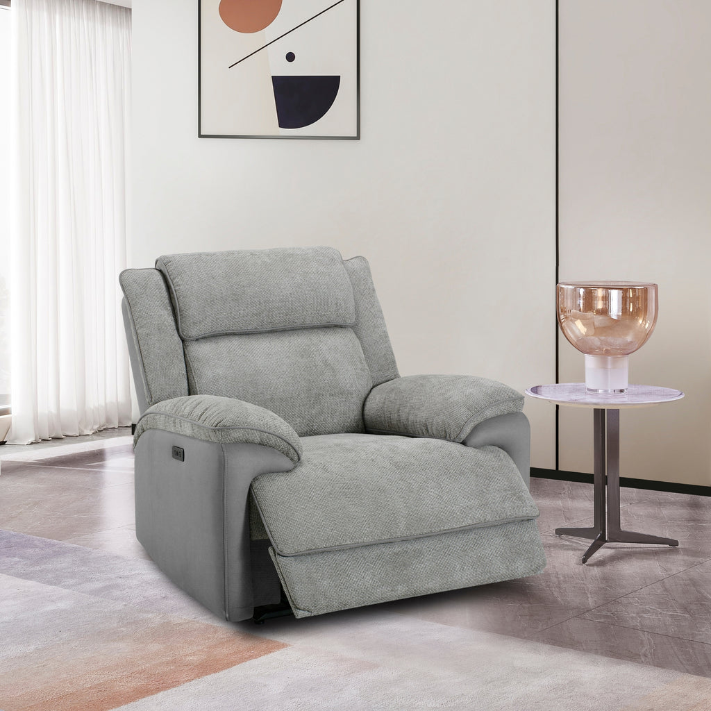 Southwest 1 Seater Electric Recliner Fabric Sofa Lounge Oyster Beige