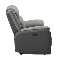 Southwest 2 Seater Electric Recliner Fabric Sofa Lounge Graphite Grey