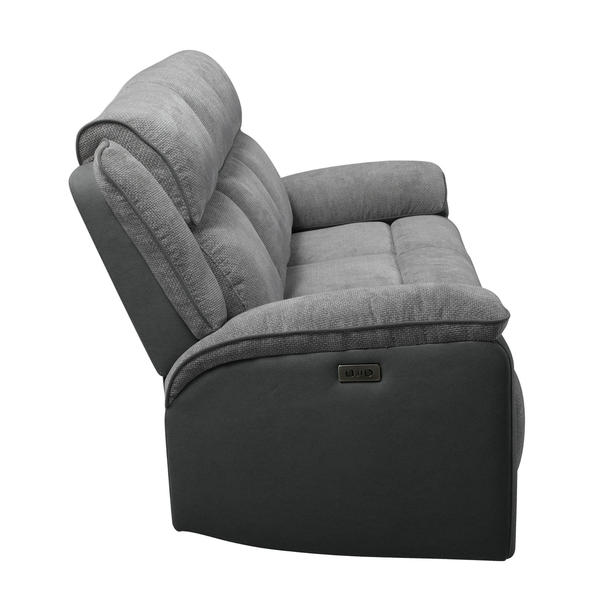 Southwest 3 Seater Electric Recliner Fabric Sofa Lounge Graphite Grey