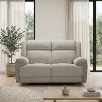 Southwest 2 Seater Electric Recliner Fabric Sofa Lounge Oyster Beige