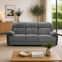 Southwest 3 Seater Electric Recliner Fabric Sofa Lounge Graphite Grey