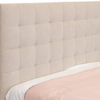 St James King Bed Frame Gas Lift Storage Oatmeal Beige