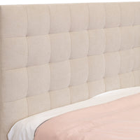 St James Queen Bed Frame Gas Lift Storage Oatmeal Beige