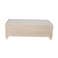 Stamford 120cm Wicker Outdoor Coffee Table Light Grey