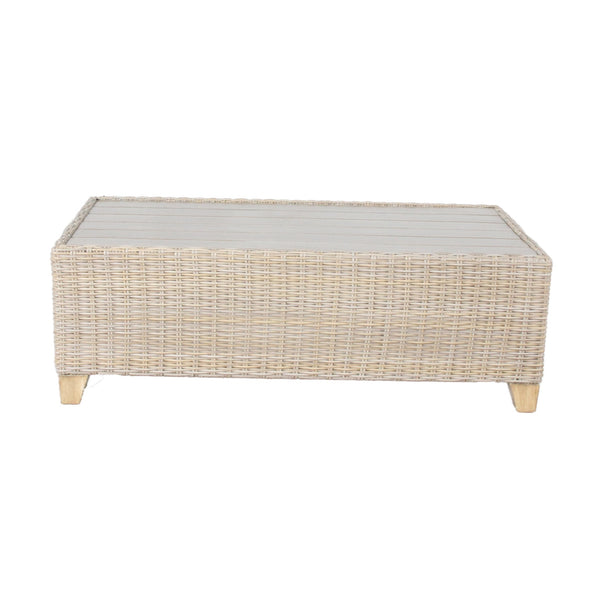 Stamford 120cm Wicker Outdoor Coffee Table Light Grey