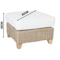 Stamford Outdoor Wicker Ottoman Chair Seat Light Grey