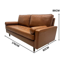 Stockholm 2 + 3 Seater Sofa Set Premium Faux Leather Tan