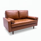 Stockholm 2 Seater Sofa Premium Faux Leather Tan