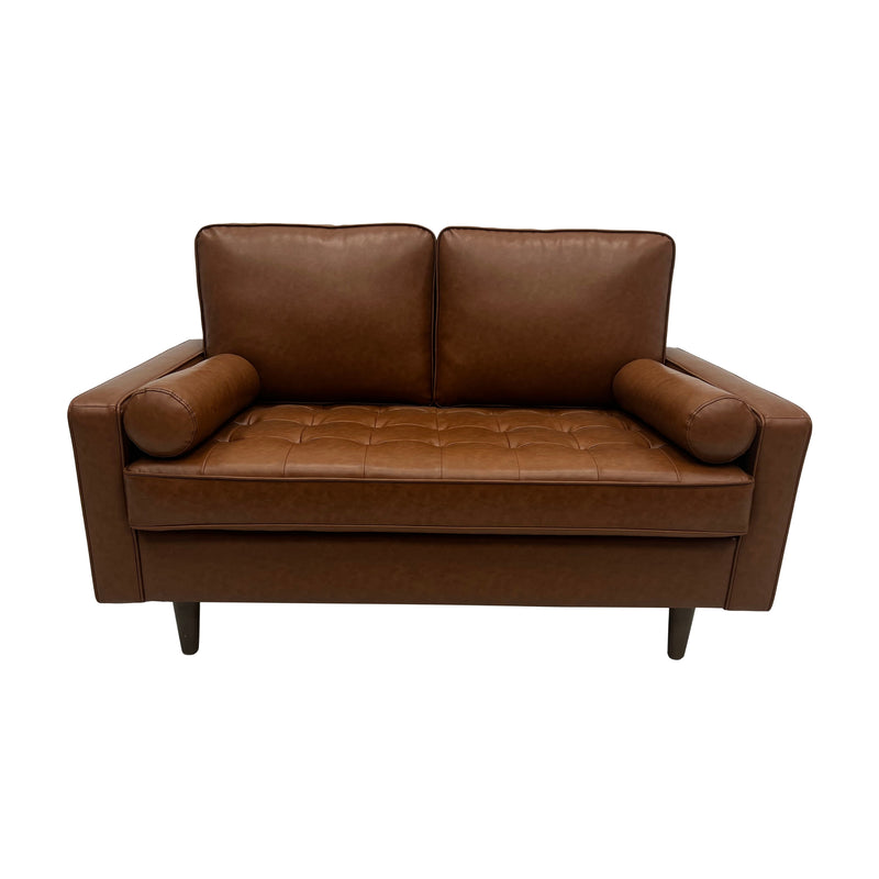 Stockholm 2 Seater Sofa Premium Faux Leather Tan