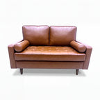 Stockholm 2 Seater Sofa Premium Faux Leather Tan