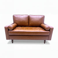 Stockholm 2 Seater Sofa Premium Faux Leather Tan