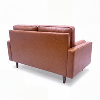 Stockholm 2 Seater Sofa Premium Faux Leather Tan