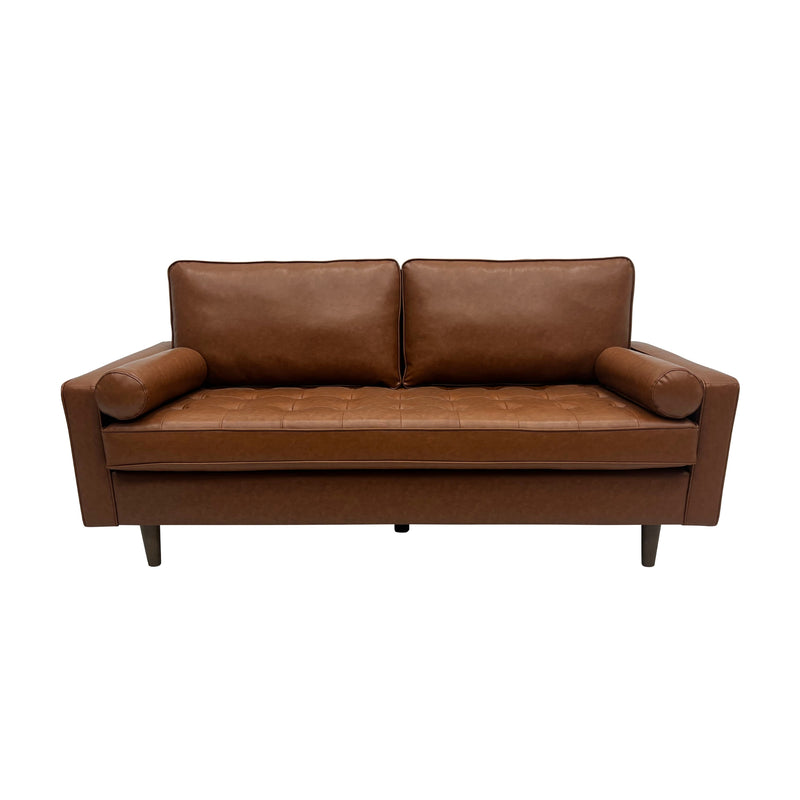 Stockholm 3 Seater Sofa Premium Faux Leather Tan