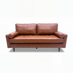 Stockholm 3 Seater Sofa Premium Faux Leather Tan