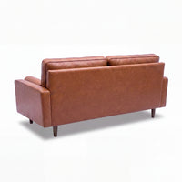 Stockholm 3 Seater Sofa Premium Faux Leather Tan