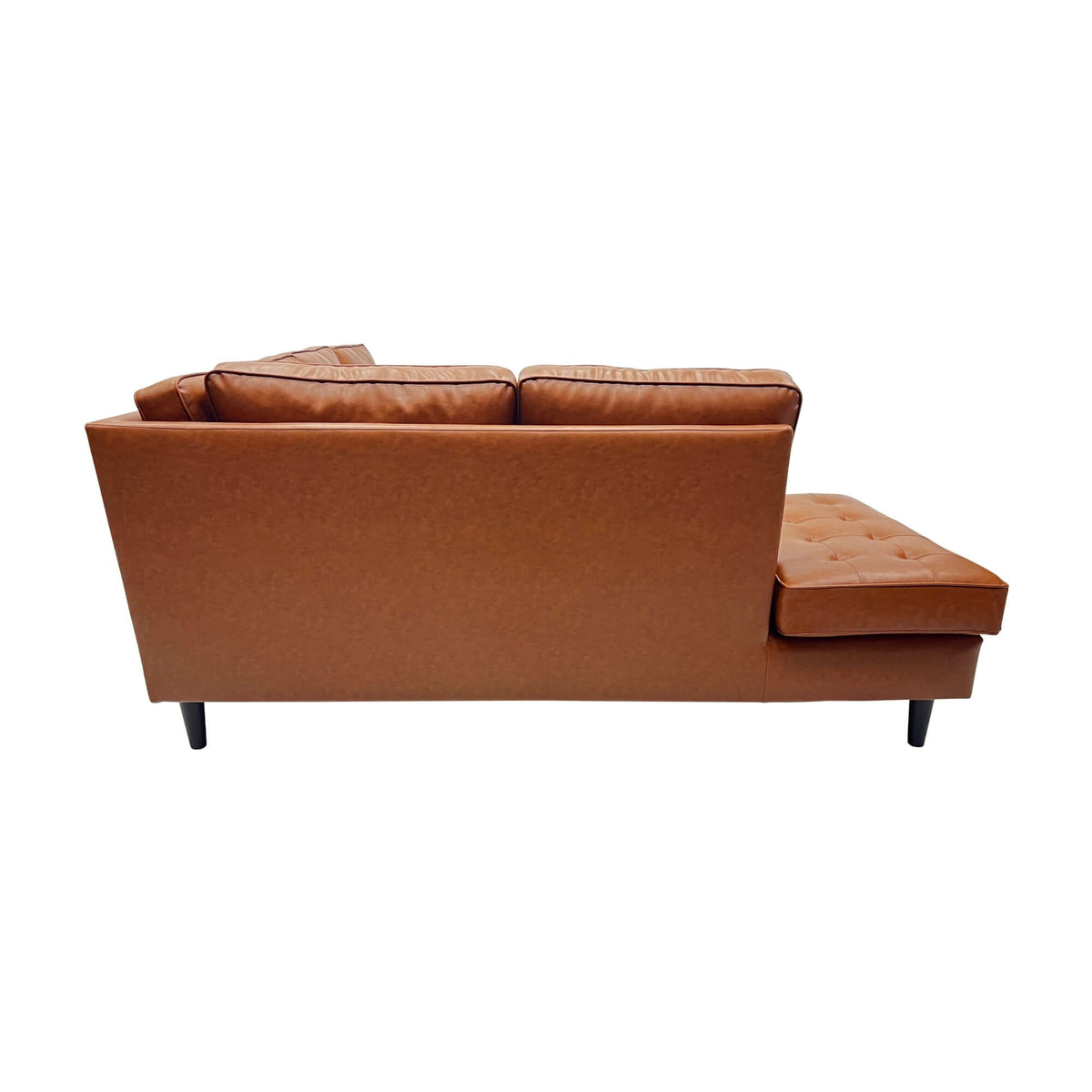 Stockholm 5 Seater Sofa LHF Chaise Premium Faux Leather Sofa Tan