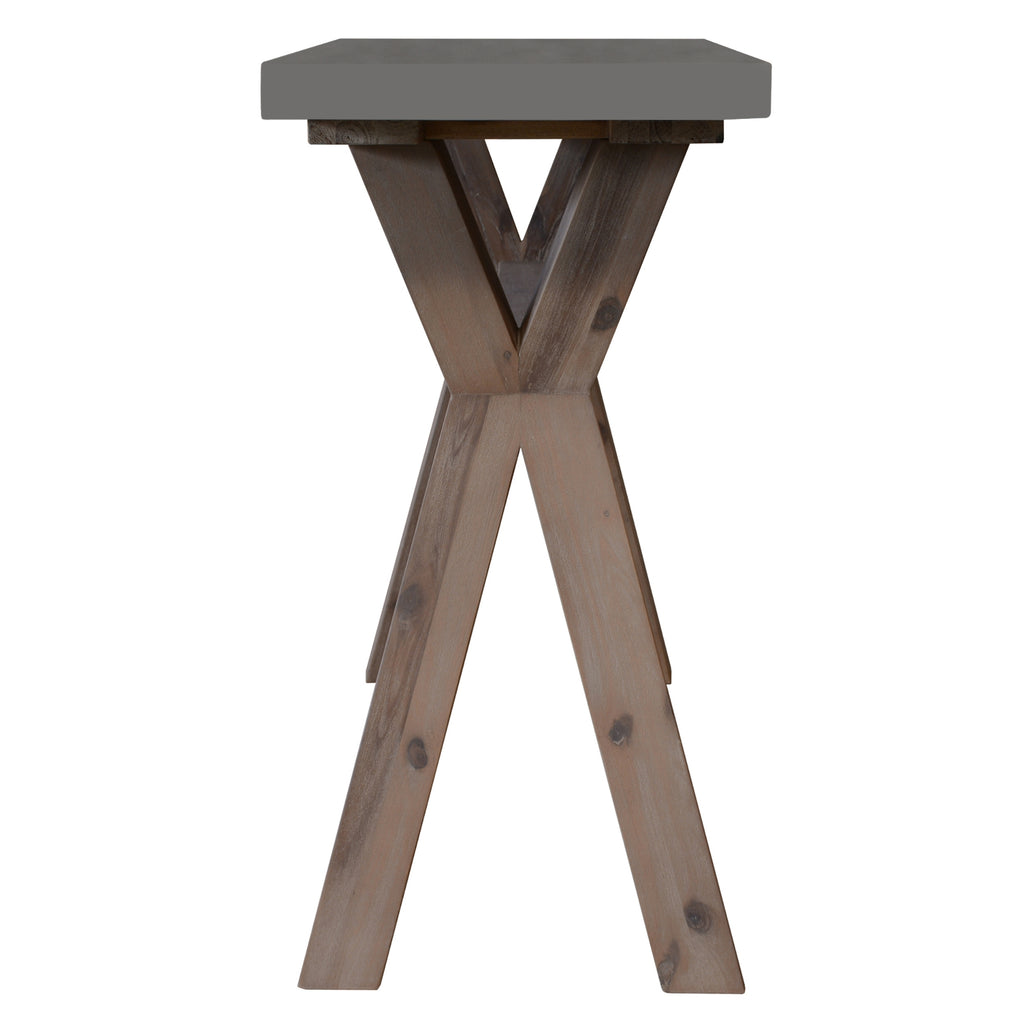 Stony 130cm Console Table with Concrete Top Grey 
